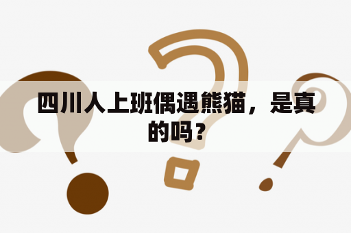 四川人上班偶遇熊猫，是真的吗？