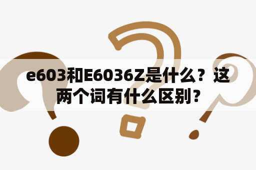 e603和E6036Z是什么？这两个词有什么区别？