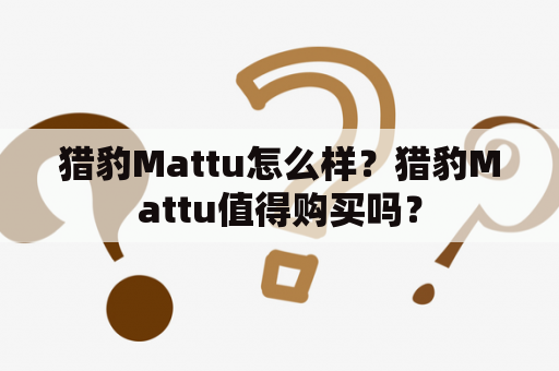 猎豹Mattu怎么样？猎豹Mattu值得购买吗？